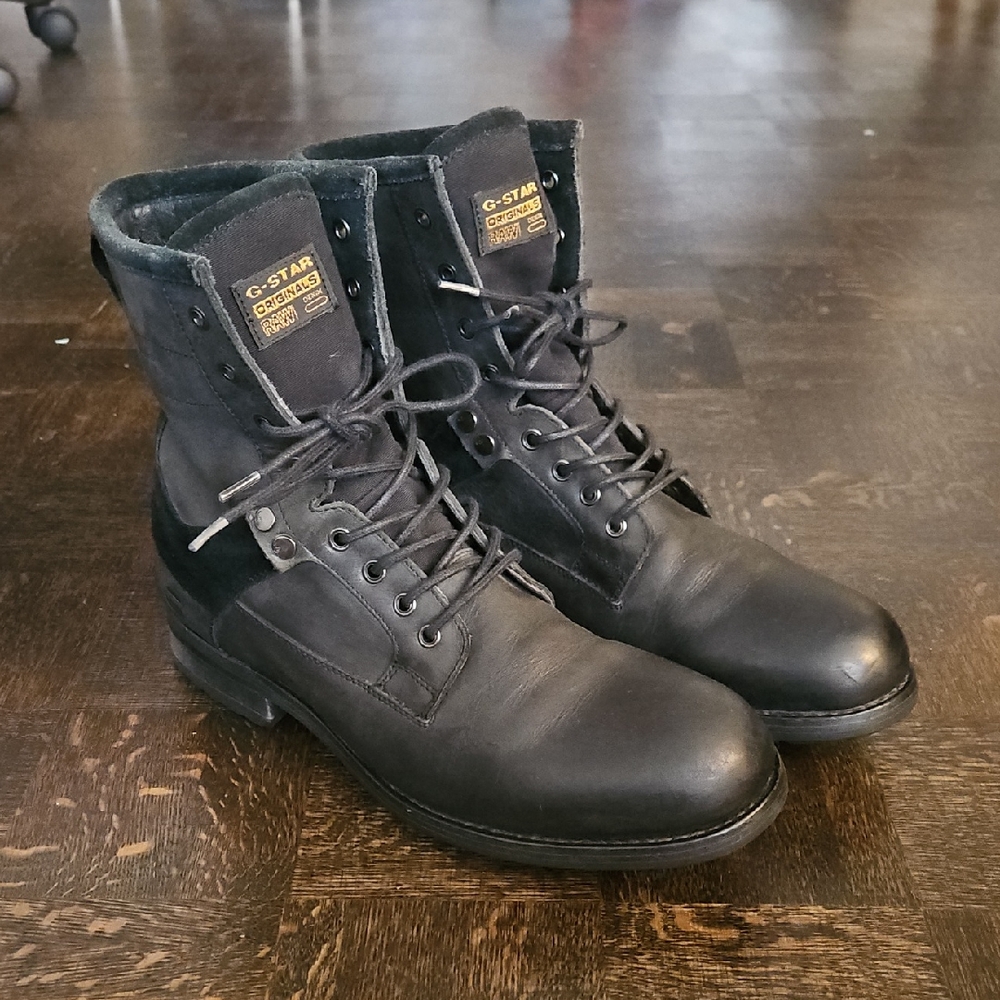 G-Star Men's Black Lace-Up Boots